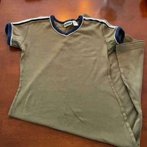 Khaki Maxi Dress with Decorative Shoulder Striping